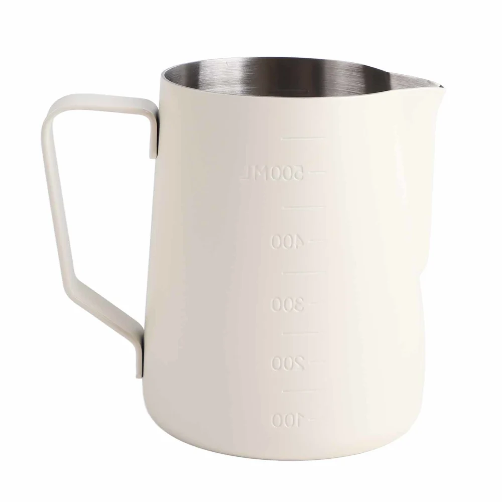 Stainless Steel Frothing Pitcher Milk Frothing Cup with Measurement Scales for Kitchen600ML