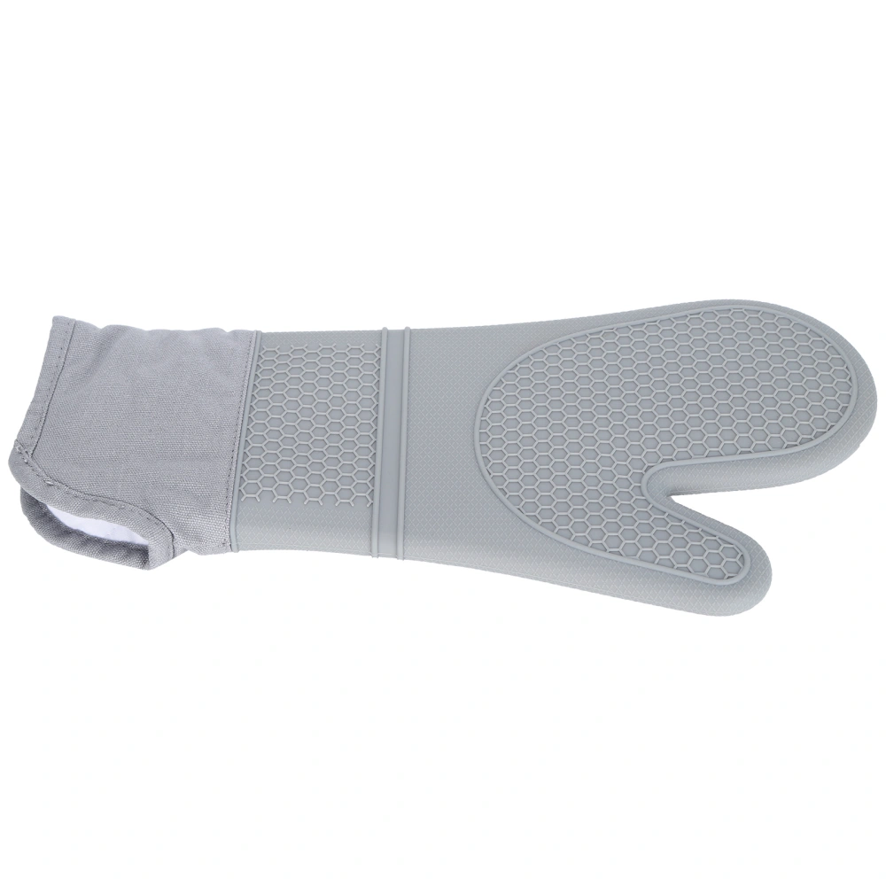 Oven Mitts Oblique Mouth Texture Silicone Nonslip Soft Durable Flexible to Use Cotton Lining Silicon Oven Mittens(Gary )