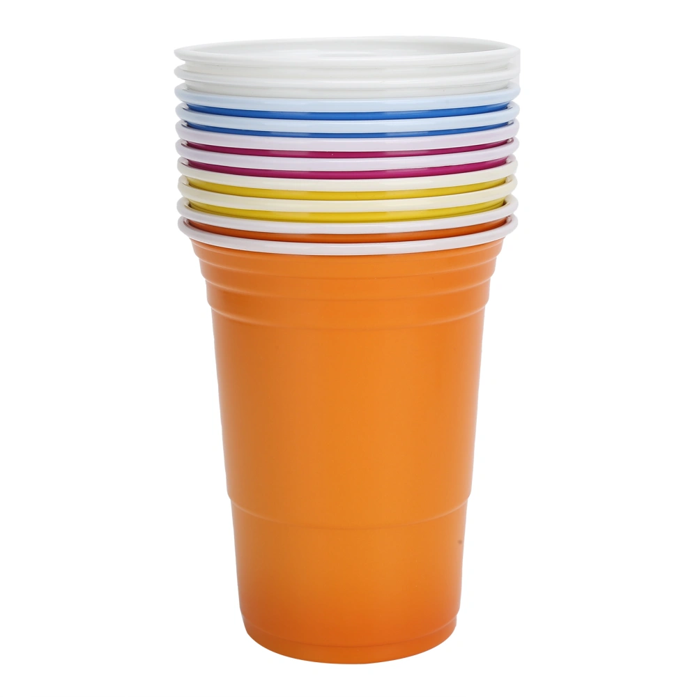 10Pcs Round Mouth Cup 360ml Disposable Plastic PP Party Mug for Banquet Outdoor Game