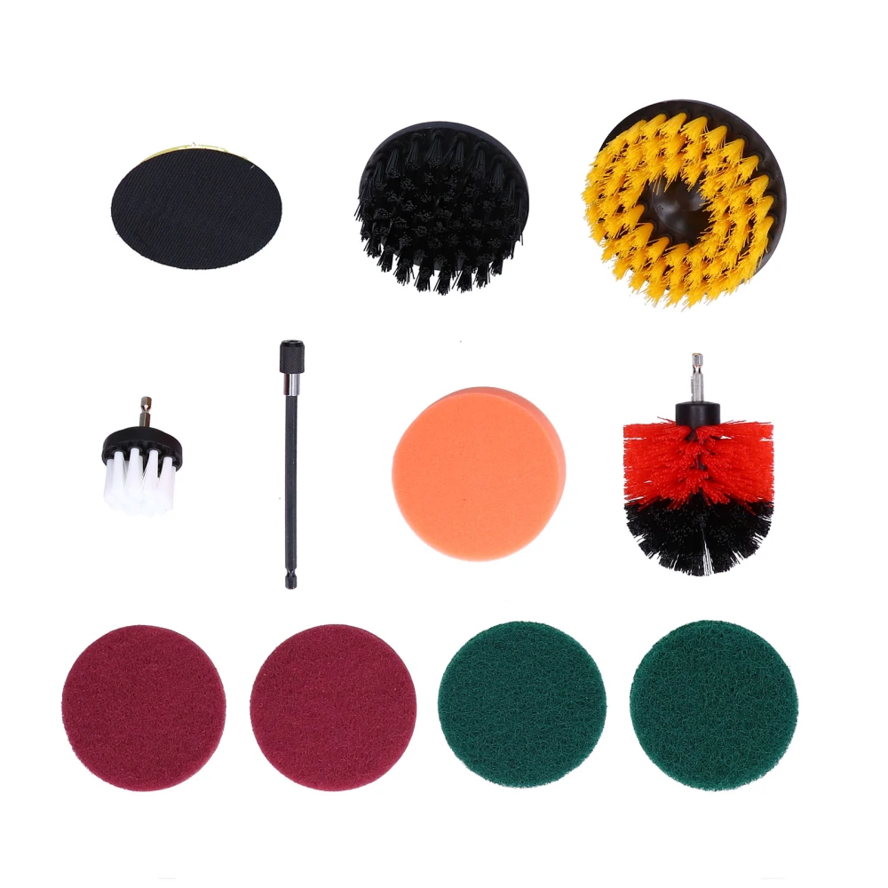 11PCS Drill Brush Attachment Power Scrubber Polishing Pad for Wall Cleaning Ground Dust Removal