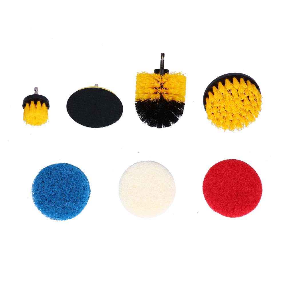 7PCS Drill Brush Scrub Pads Scouring Pad Cleaning Kit for Wall Cleaning Ground Dust Removal