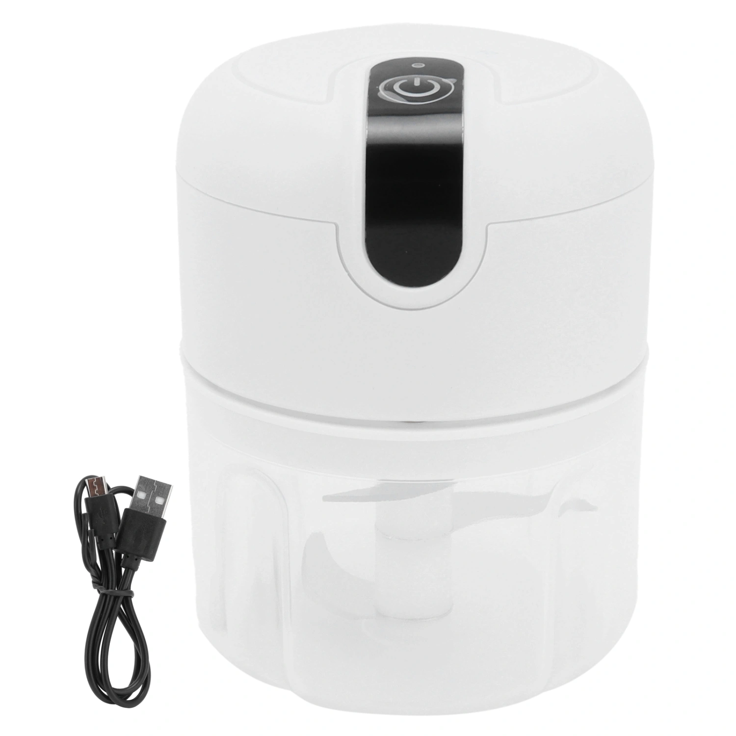 Garlic Chopper 250ML Plastic Cup USB Rechargeable 1300mAh Stainless Steel Blade Mini Garlic Chopper with Safety Cover for Nuts Ginger Garlic Onions Vegetables