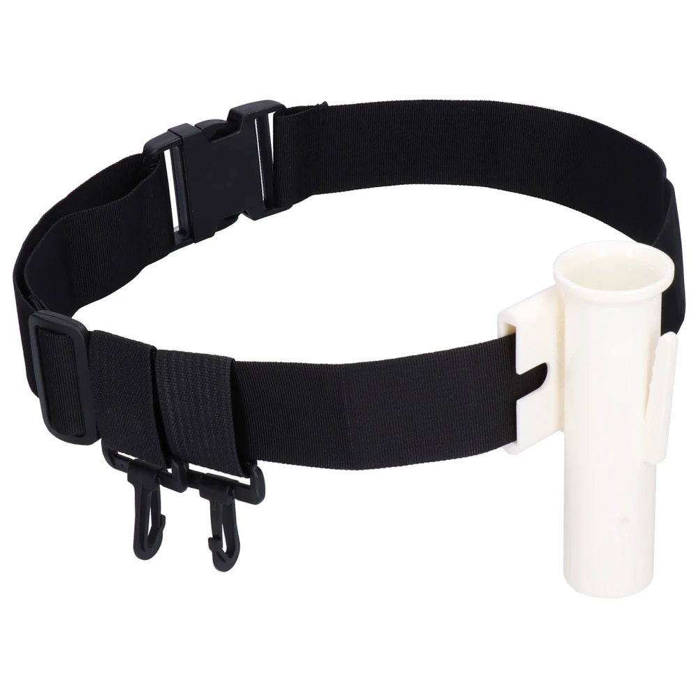 Adjustable Fishing Rod Belt Fishing Rod Waist Belt Holder Support Stand with Buckle Black