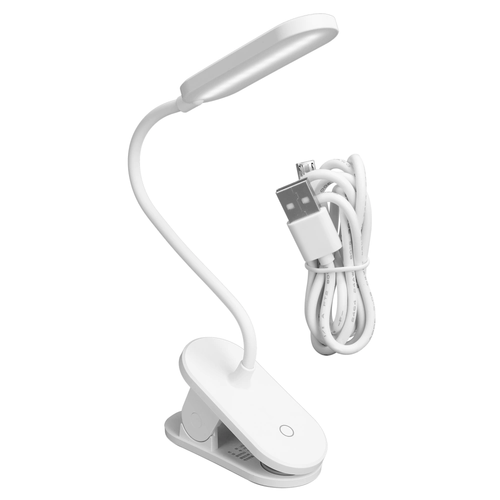 ClipOn Desk Lamp 360° Flexible Gooseneck Reading Lamp Portable Touch Work Lamp Reading Lamp USB Charging