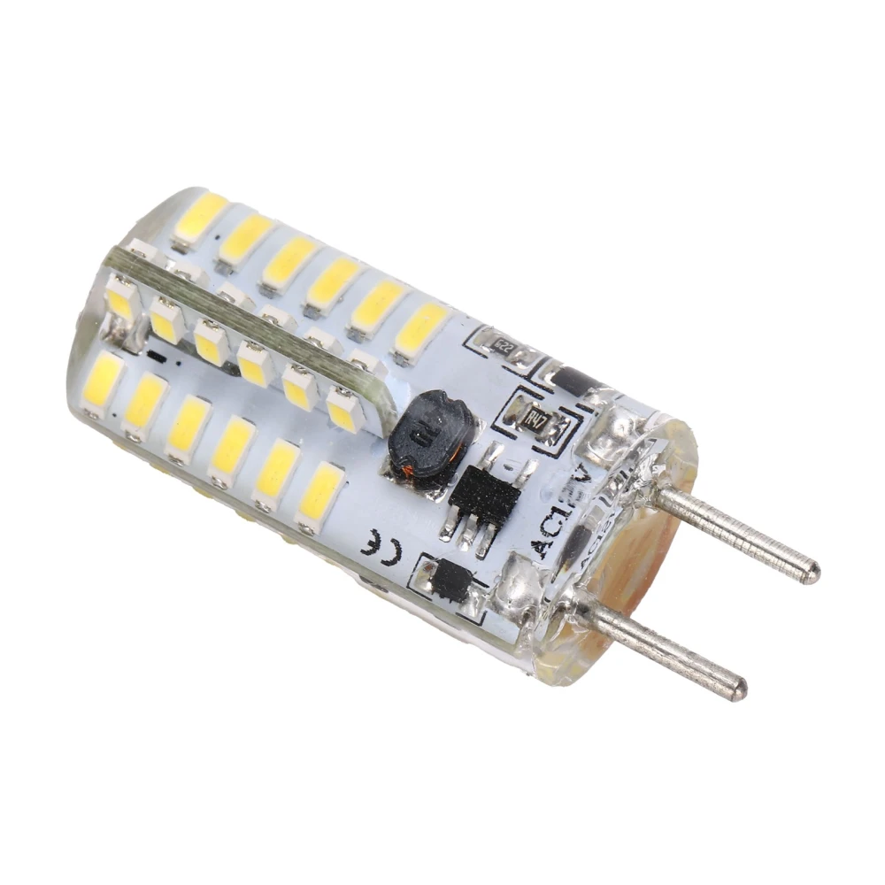 48LED Silicone Bulb 3W 300LM GY6.35 BiPin Bulb AC12V for Chandelier Ceiling Lamp(Cold White 60006500K )