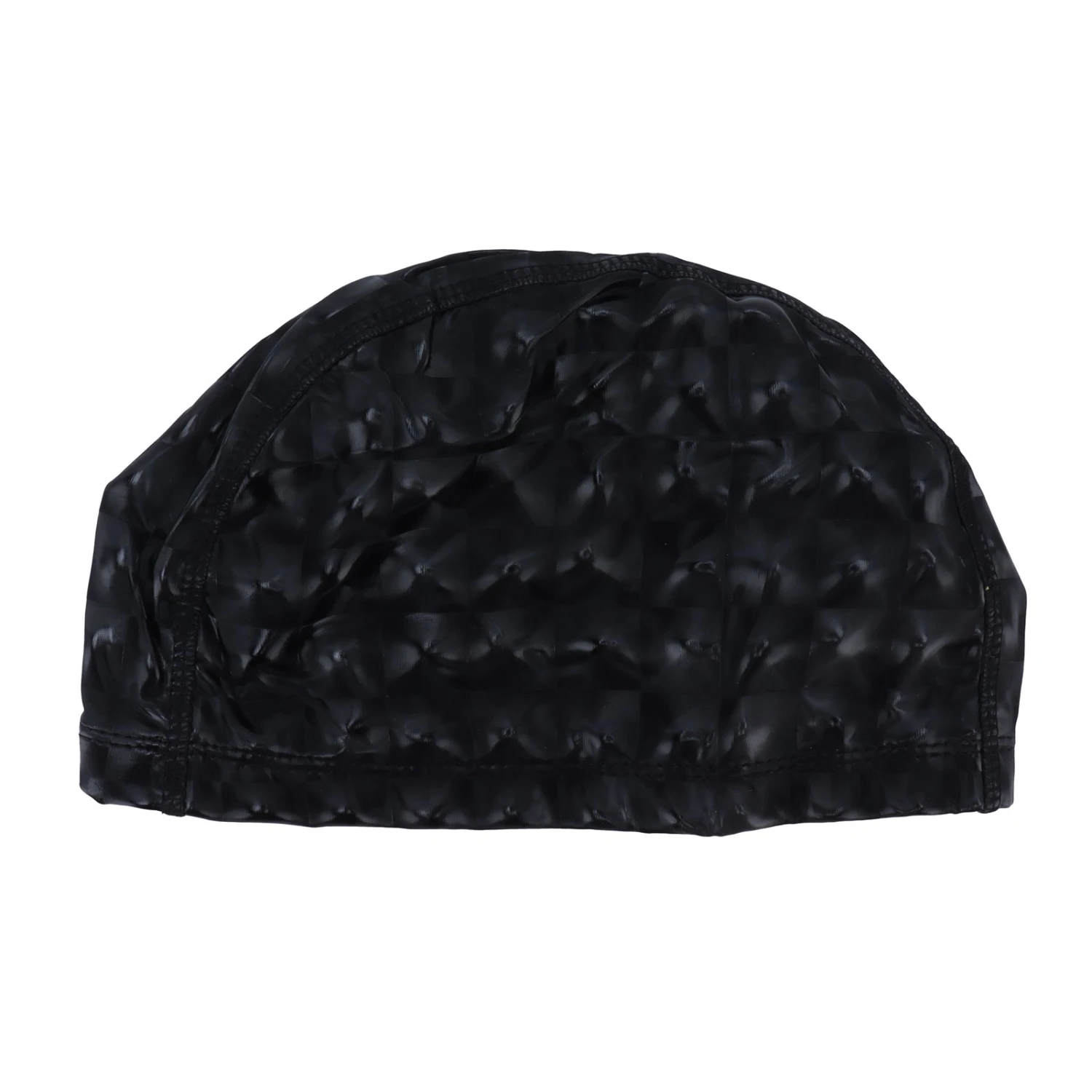 Swimming Cap Bright Color Waterproof Swimming Cap Hot Spring Swimming Cap for Men and WomenPearl Black