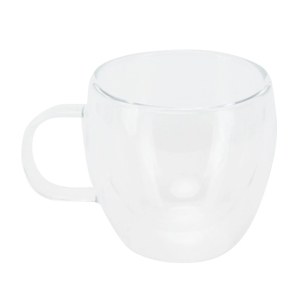 Glass Mug with Handle Transparent Double Wall Coffee Milk Tea Drink Cup Heat Resistant150ml