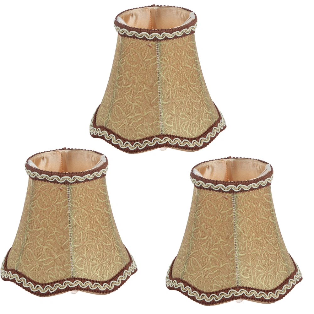 3Pcs E14 Lamp Shade European Fabric Candle Chandelier Lamp Cover for Hotel KTV Copper Color