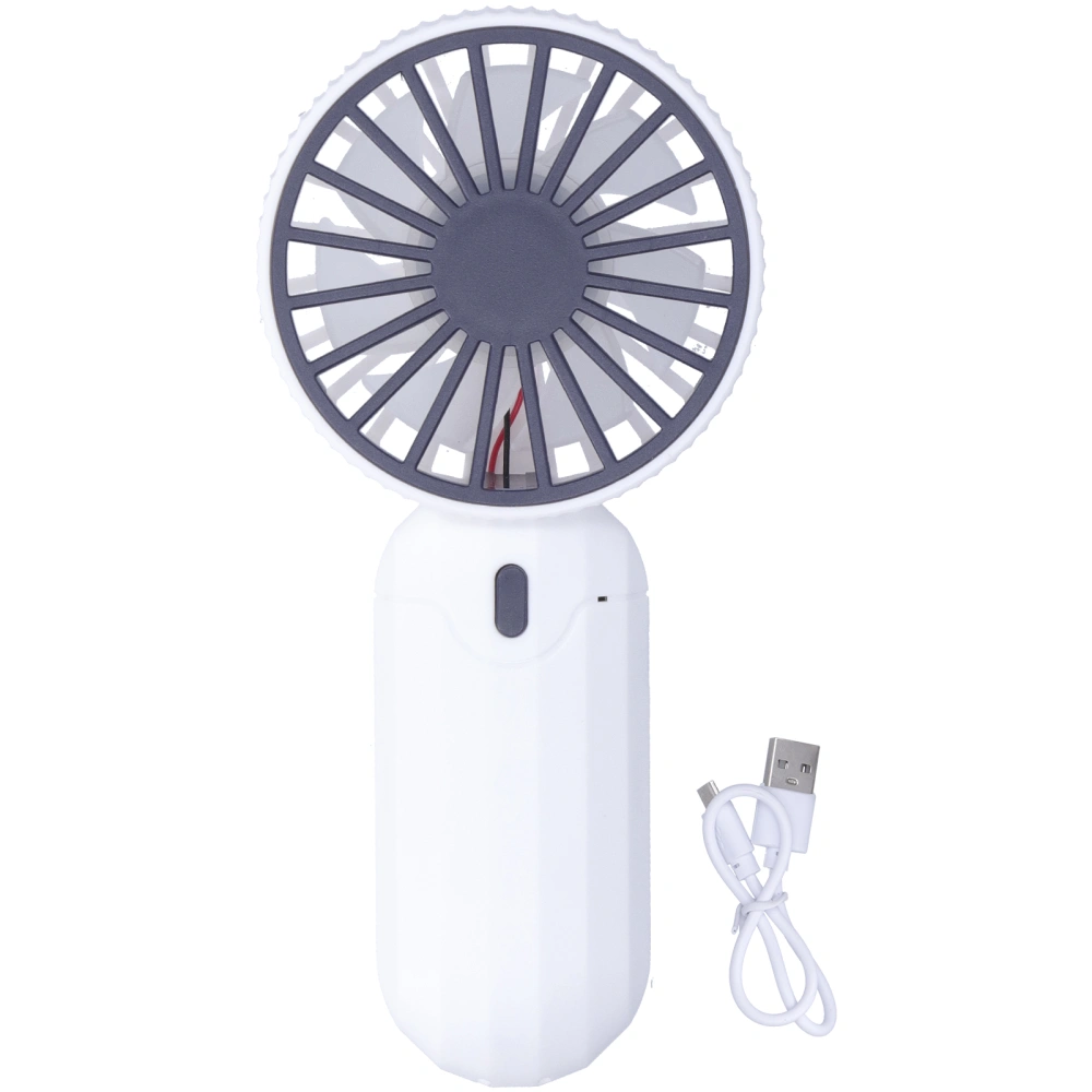 Mini Handheld Fan 3 Speed Adjustment USB Powered for Home Outdoor Travel Picnic White