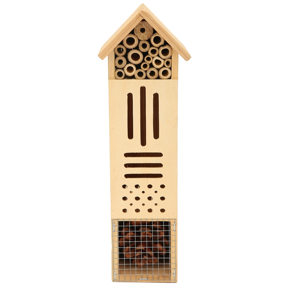 Wooden Insect House Hanging Bee Hotel Nests Shelter for Home Outdoor Garden Supplies