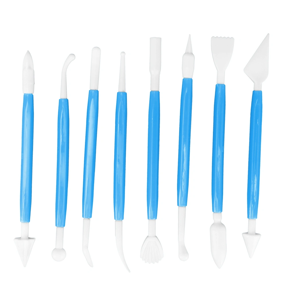 8Pcs Cake Fondant Decorating Tool Set Engraving Pen Cake Supplies DIY Baking ToolsBlue