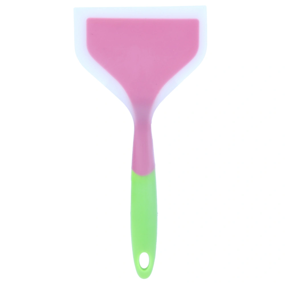 Silicone Spatula NonStick NonSlip Silicone Cooking Spatula for Tamagoyaki Pizza Steak(Pink Green Handle )