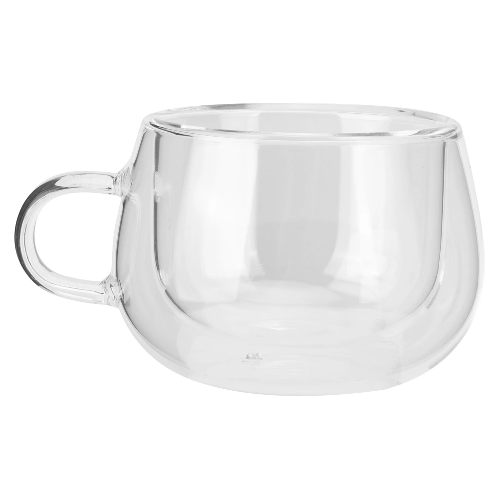 150ml DoubleLayer Glass Cup with Handle Transparent Coffee Mug for Home Kitchen Birthday