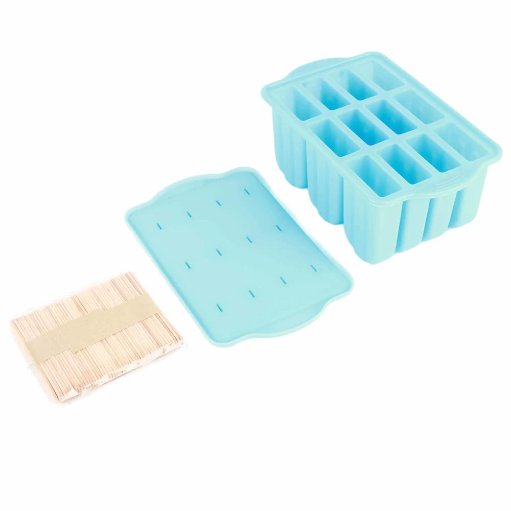 12‑Grid Ice Mould with Lid Food Grade Silicone Foldable Ice Cream Mold for Home Office