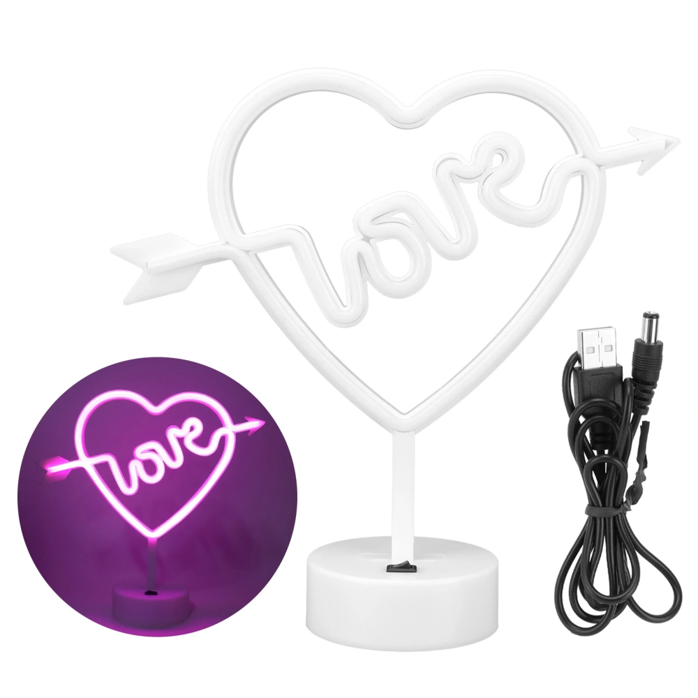 Heart Shape Neon Light Night Light for Wedding Party Kids Room Living Room USB/Battery Powered