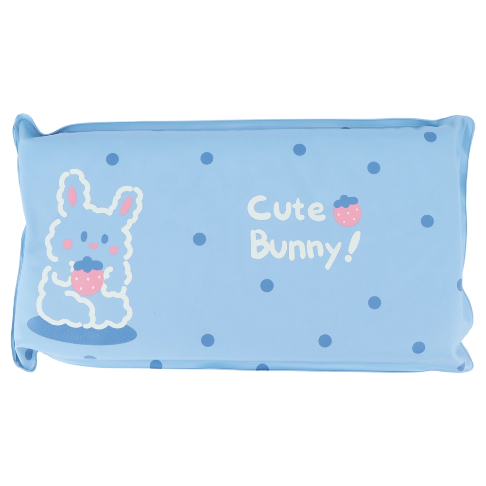 Cooling Pillow Folding Temperature Reduction Ice Crystal Napping Pillow for Children AdultsRabbit Blue Background