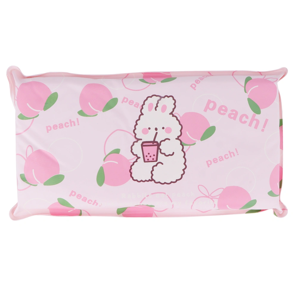 Cooling Pillow Folding Temperature Reduction Ice Crystal Napping Pillow for Children AdultsPeach Rabbit Pink Background