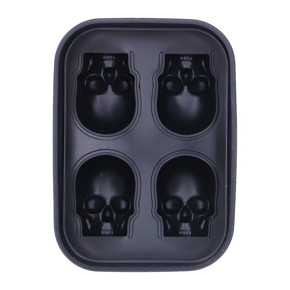 4Grids Ice Mold SkullShape NonStick Ice Cubes Maker Mold for Home Bar Restaurant