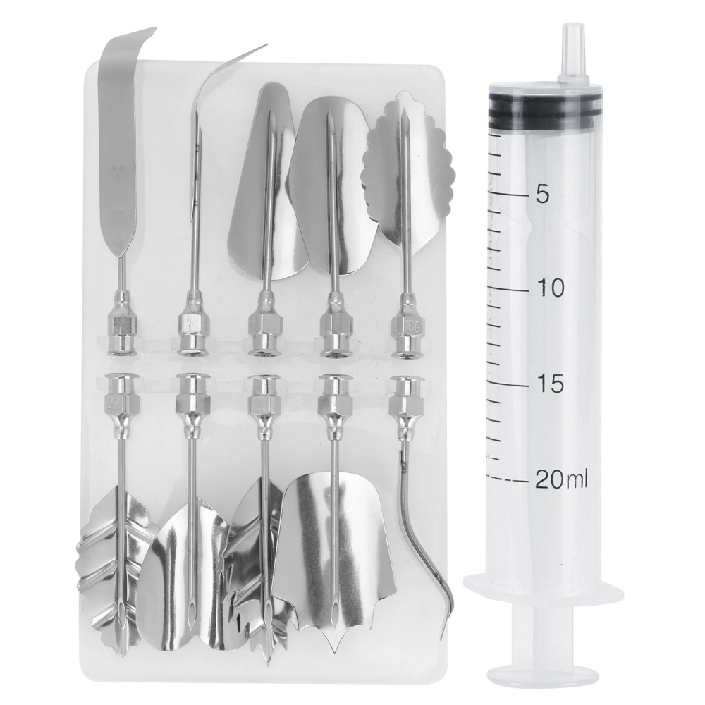 Cake Syringe Nozzles Mold Pudding Cake Decorating Icing Piping Cream Syringe Tool Set