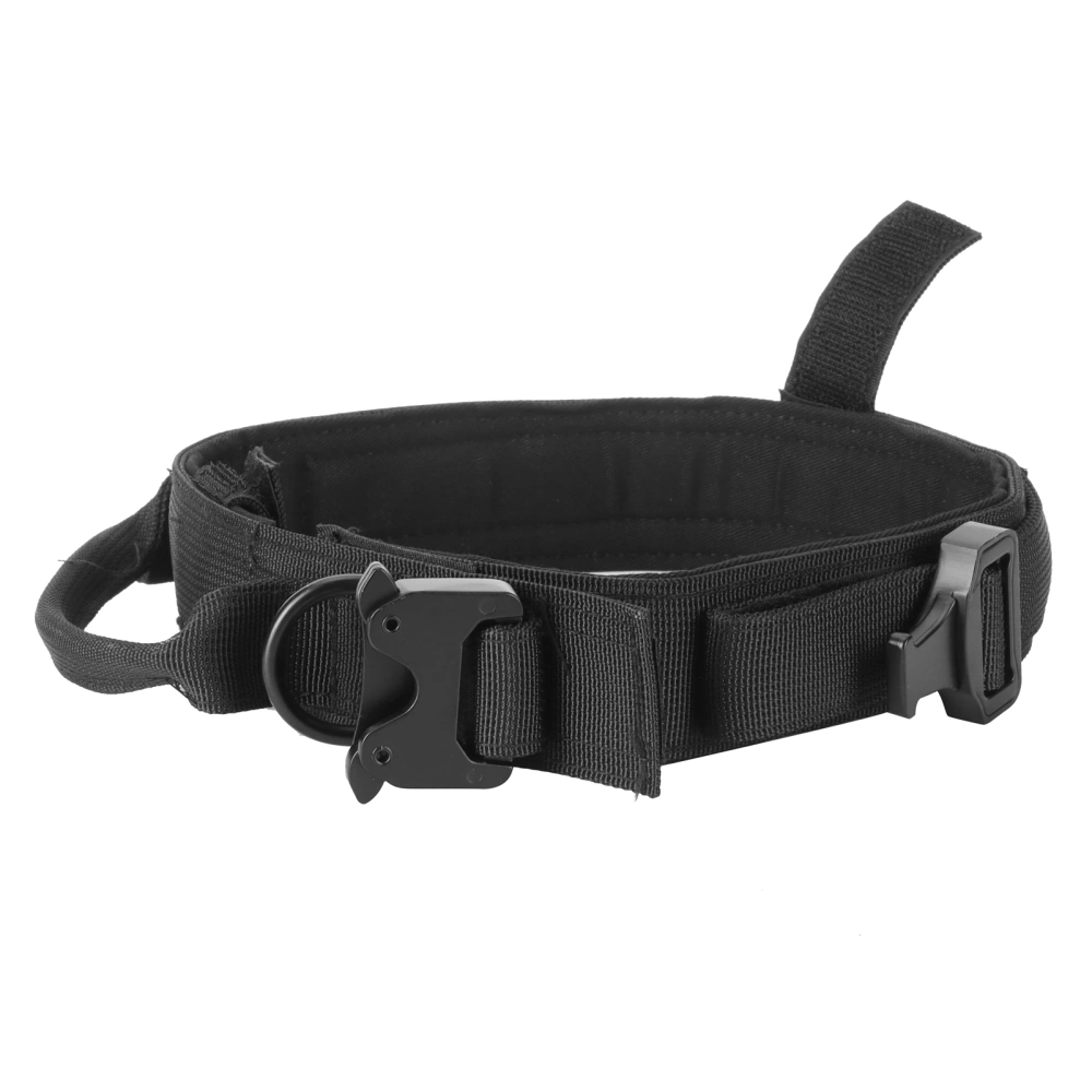 Pet Dog Collar Nylon Training Hunting Traction Collar with Steel Buckle Pet AccessoryBlack