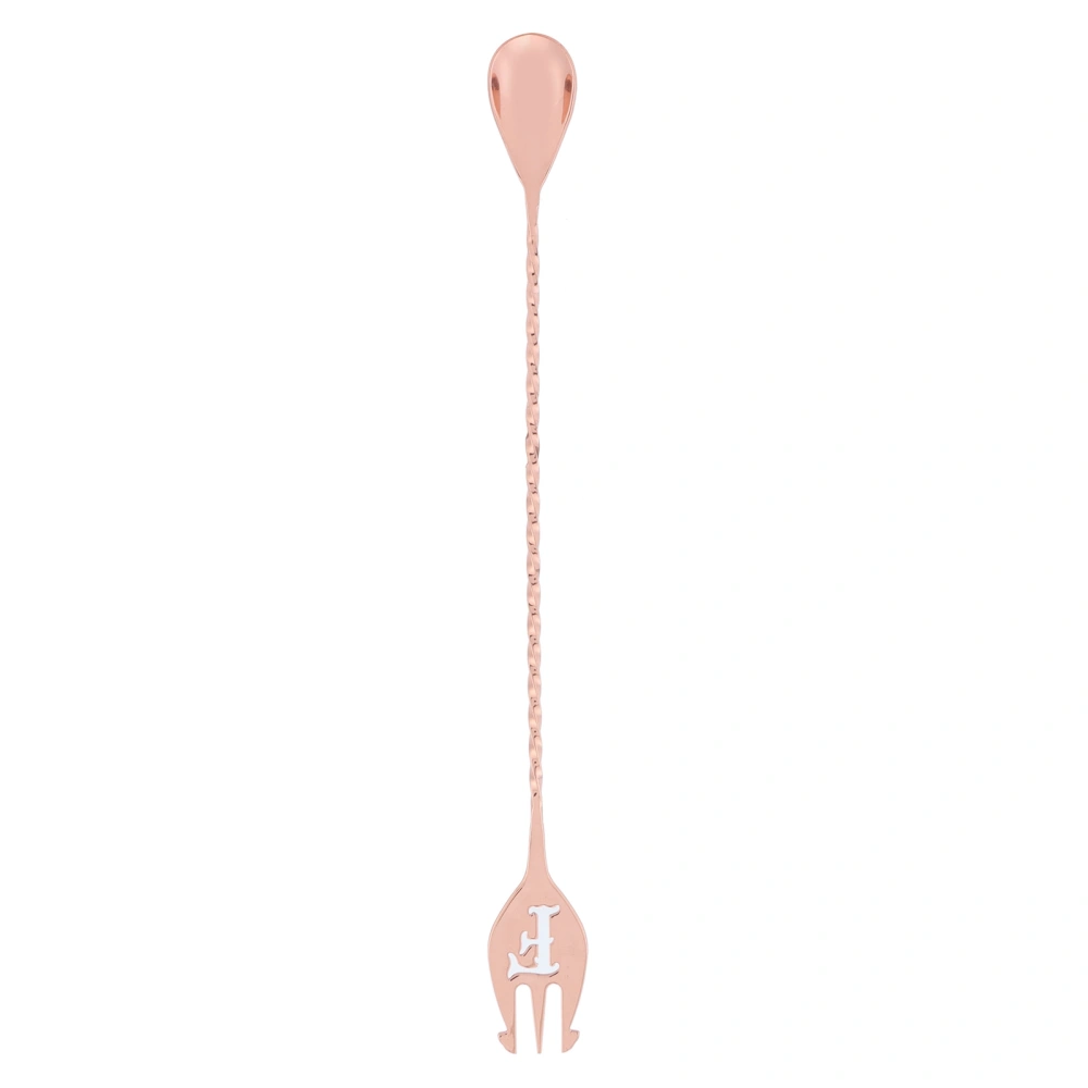 Stirring Spoon 304 Stainless Steel Long Handle Spiral Cocktail Spoon Bar AccessoryRose Gold