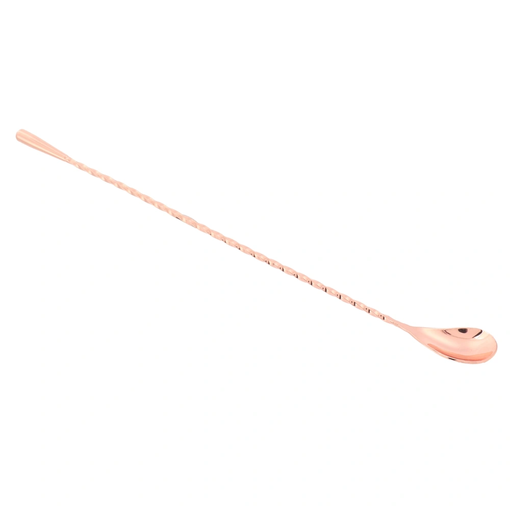 Mixing Spoon Stainless Steel Long Handle Cocktail Stirring Spoon Bartending SuppliesRose Gold