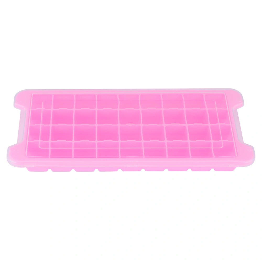 36‑Grid Ice Cubes Tray with Lid Stackable Silicone Sealing Ice Mold Kitchen Bar AccessoryPink