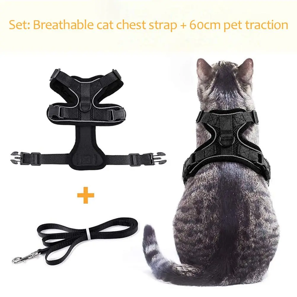 Cat Harness with Leash for Walking Escape Proof Adjustable Vest Harnesses for Cats Pet Supply