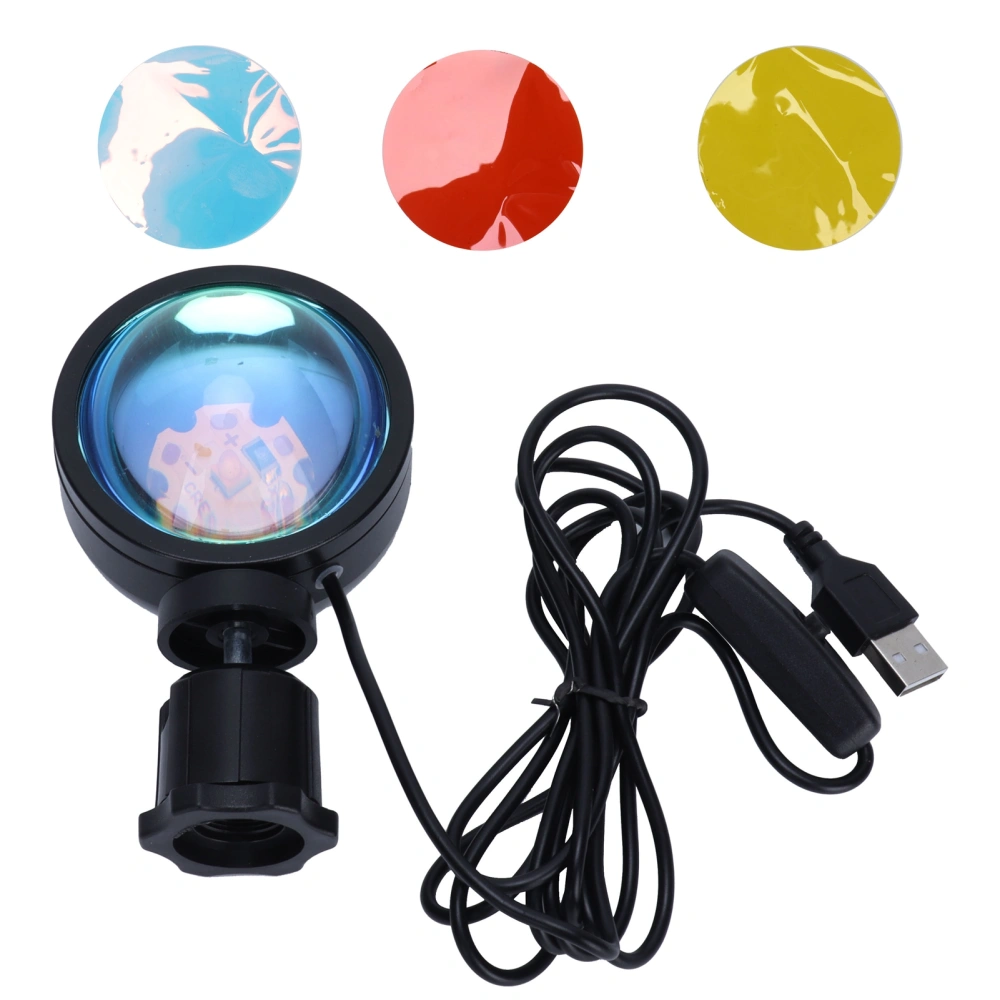 USB LED Sunset Light 4in 1 Sunset Projection Lamp 180 Degree Rotation Lighting for Bedroom Decor