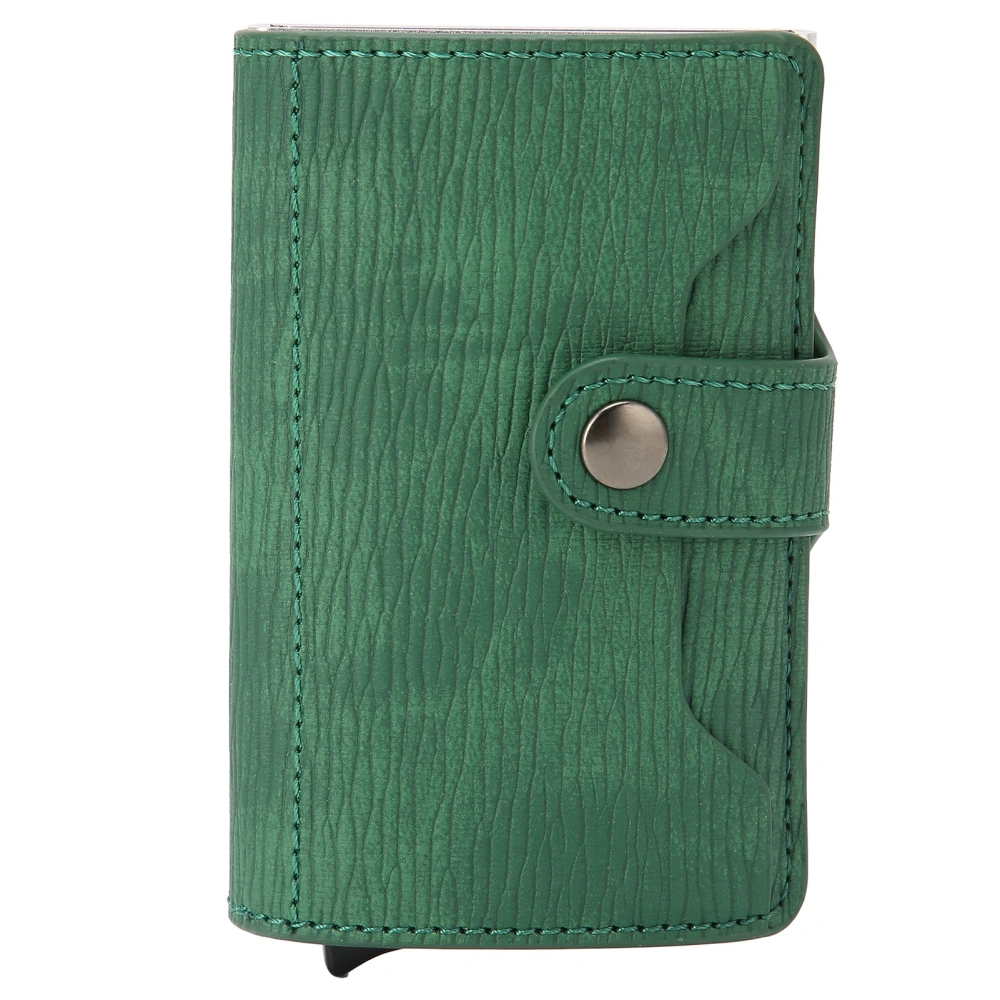 Bark Texture Business Name Card Holder Antimagnetic Wallet Credit Card Case HolderGreen x‑63#