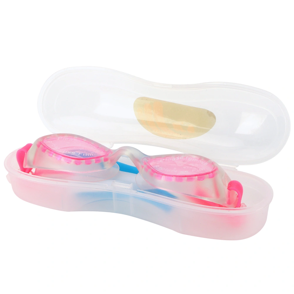 Pink Swimming Goggles Waterproof and Anti‑Fog with Glasses Case Earplugs Swimming Glasses