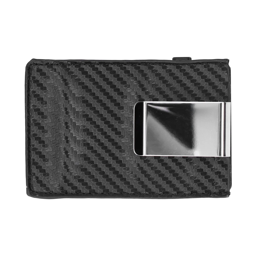 Automatic Credit Card Case Innovative Card Holder Bag Organizer for Traveling BusinessBlack Carbon Fiber X‑67#