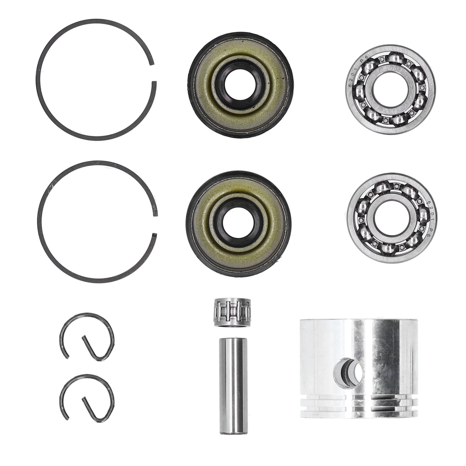 41.1mm Piston Kit Crank Bearing Fit for Poulan 220 221 260 1950 2150 2250 2450 2550