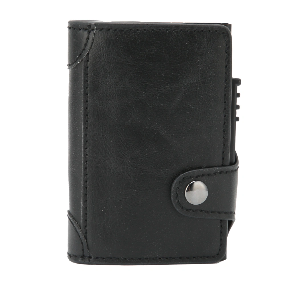 Card Holder Multifunction Fashion Wallet Aluminum Alloy Anti‑Theft Credit Card CaseBlack x‑51#