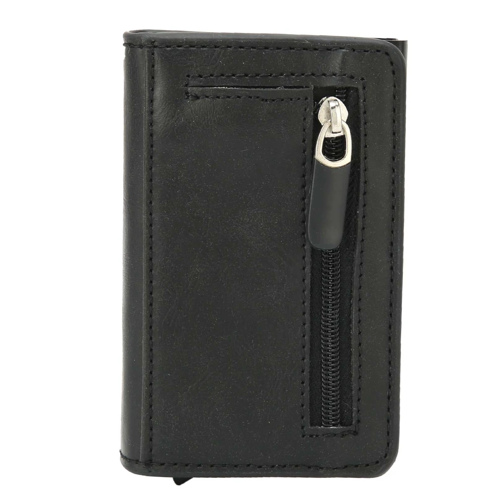 Credit Card Case Wallet Portable Anti‑Theft Business Card Holder for Men and WomenBlack x‑60#