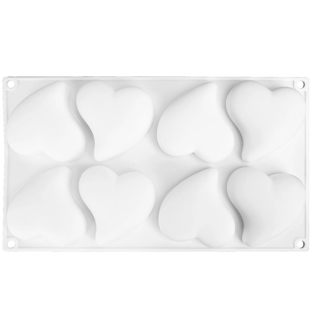 8 Grid Mold Heart Shape Silicone Cake Mousse Mold for Baking Dessert Kitchen Home