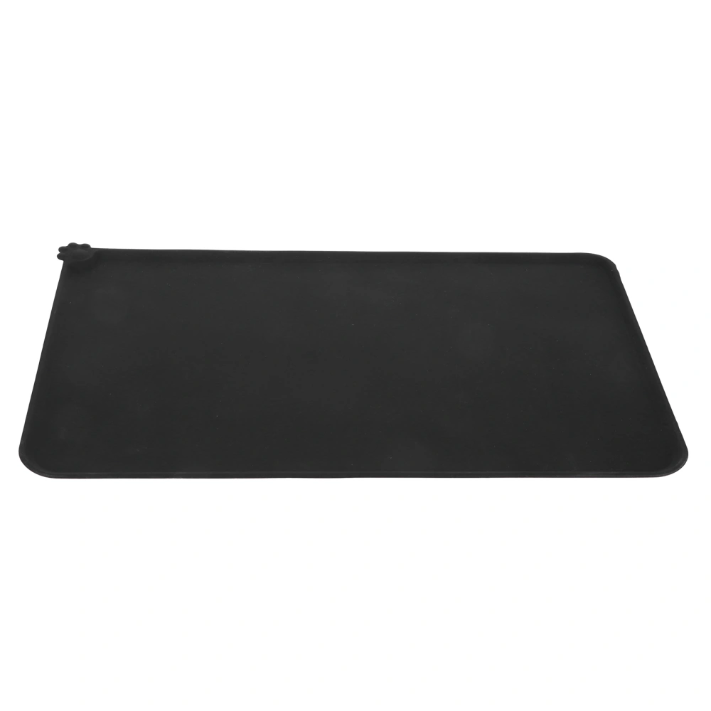 Food Grade Silicone Mat Durable Environmental Protection Cat Dog Food Mat for Pets CarBlack