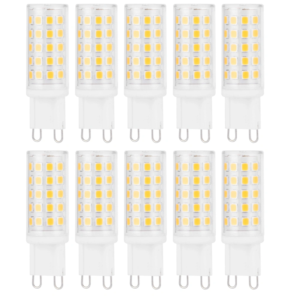 10PCS G9 Base LED Light Bulb 4W 54LED BiPin Bulb for Chandelier Wall Lamp AC100265V Warm White