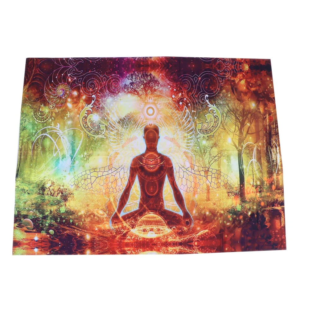 Forest Yoga Background Pattern Tapestry Wall Hanging Wall Blanket for Home Decor150x150cm