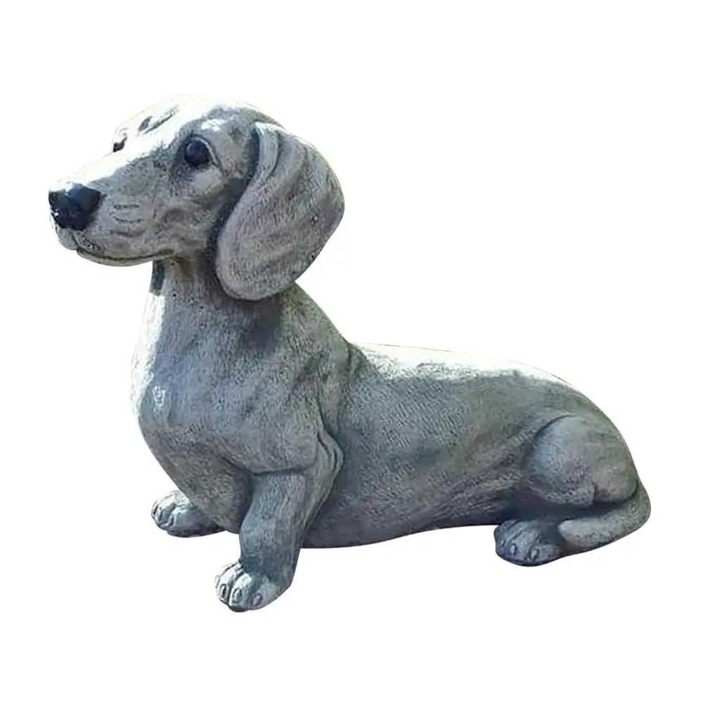 Garden Dog Statue Ornament Realistic Resin Animal Sculpture for Outdoor Decoration Dog Lover Gift