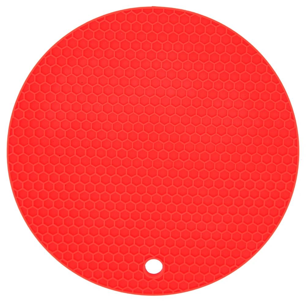 Round Shape Mat Food Grade Thickened Silicone Placemat Insulation Pad Microwave Oven MatRed