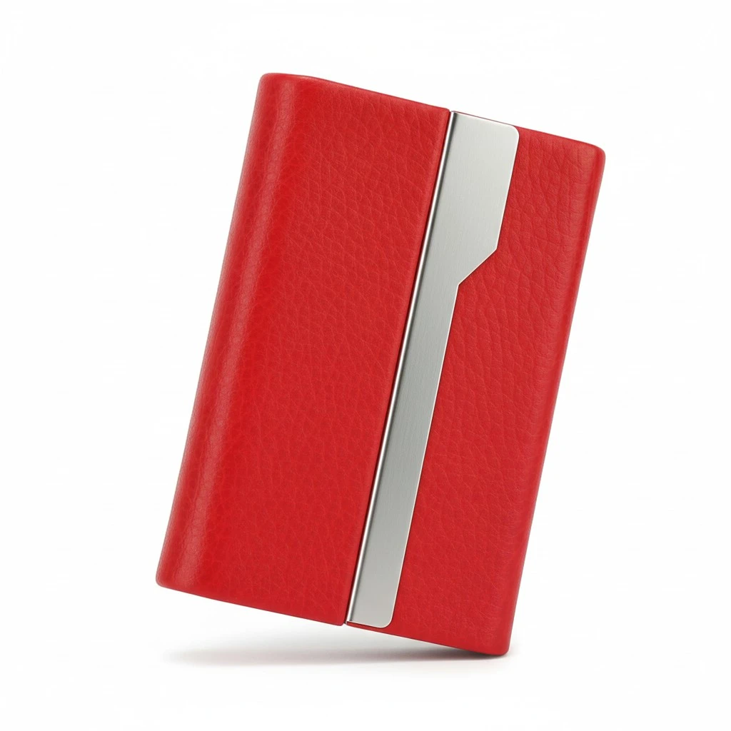 Fashion Business Card Holder Name Card Box Storage Case Gift for Men and Women UseRed 046#