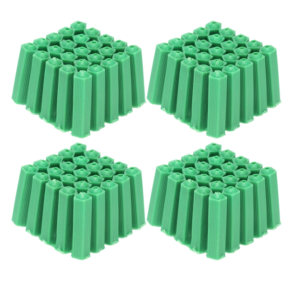 100Pcs M6 Expansion Pipe Plastic Wall Plug Fixing Expansion Tube Accessory Green