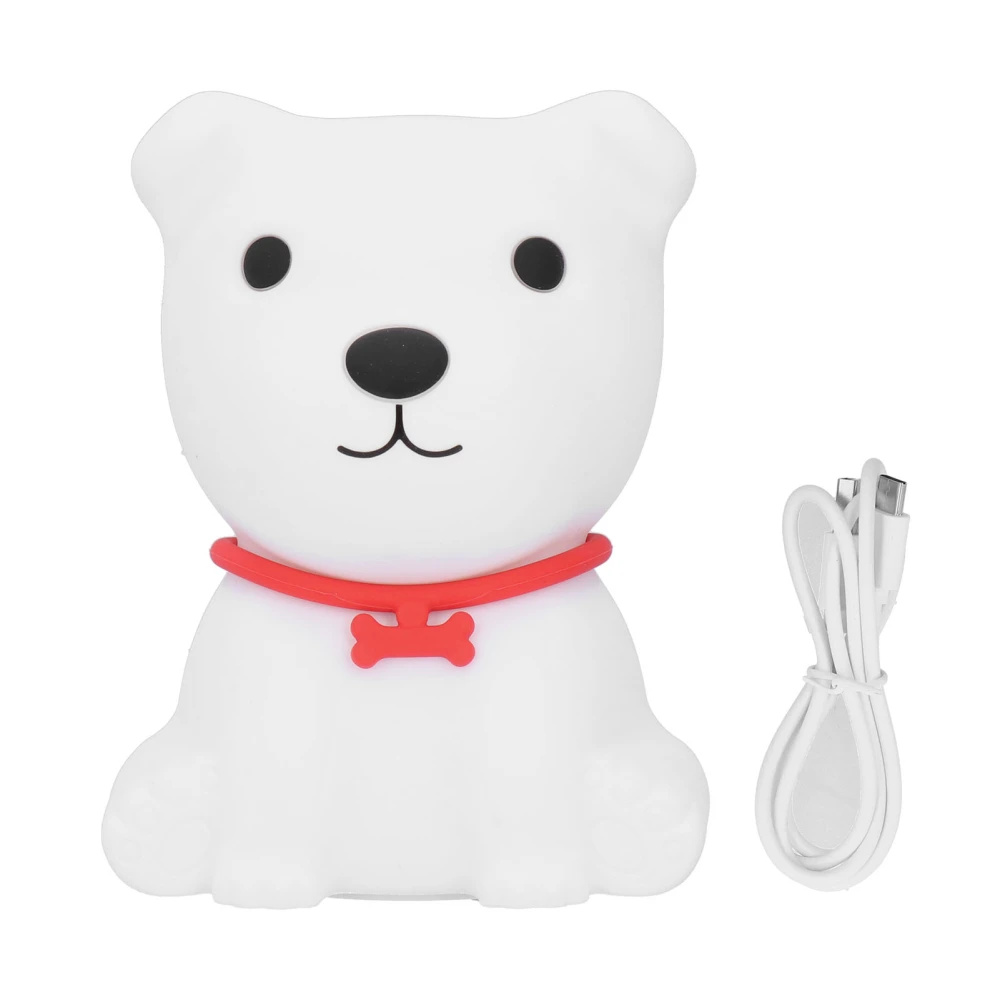 Cute Dog Shaped Silicone Small Night Light USB Bedside Lamp 1.5W for Bedroom Decoration