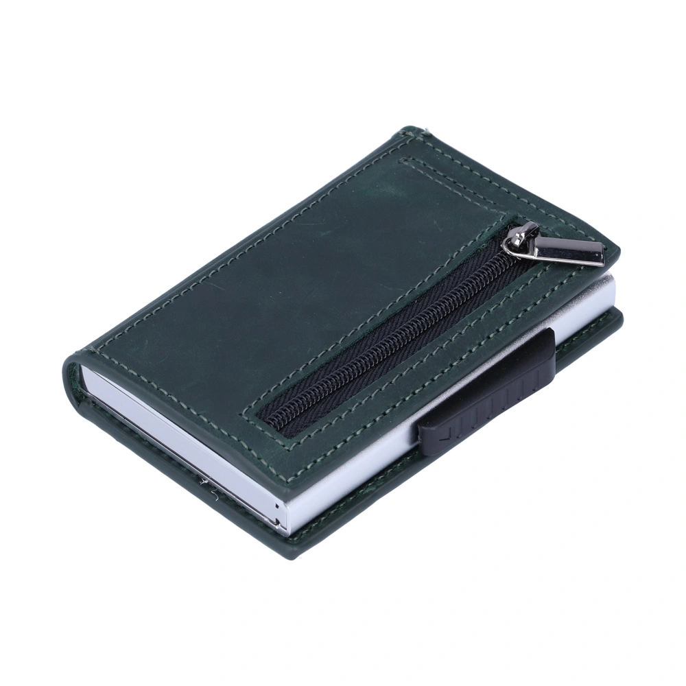 Card Bag Holder Portable Antimagnetic Aluminum Alloy Credit Cards Pocket Purse WalletGreen X‑72#