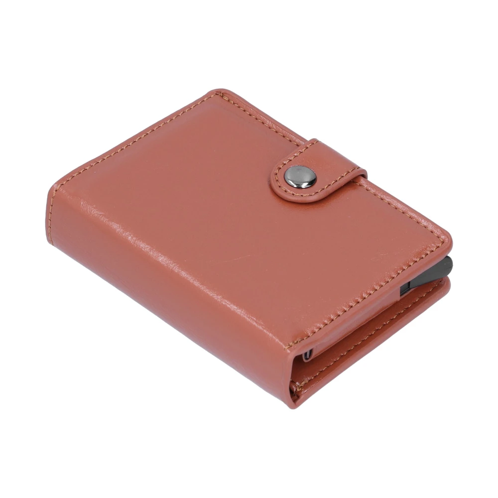 Credit Card Holder Wallet Portable Business Card Case Anti Theft Men Purse for RFID(Apricot X68#)