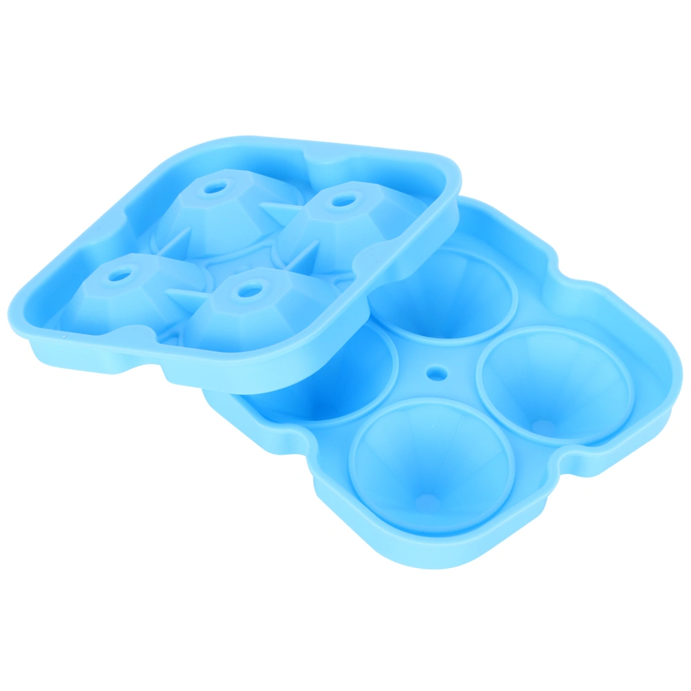 4Grid Ice Mold Reusable DiamondShape Ice Cubes Maker Tray Home Kitchen Supplies(Blue )