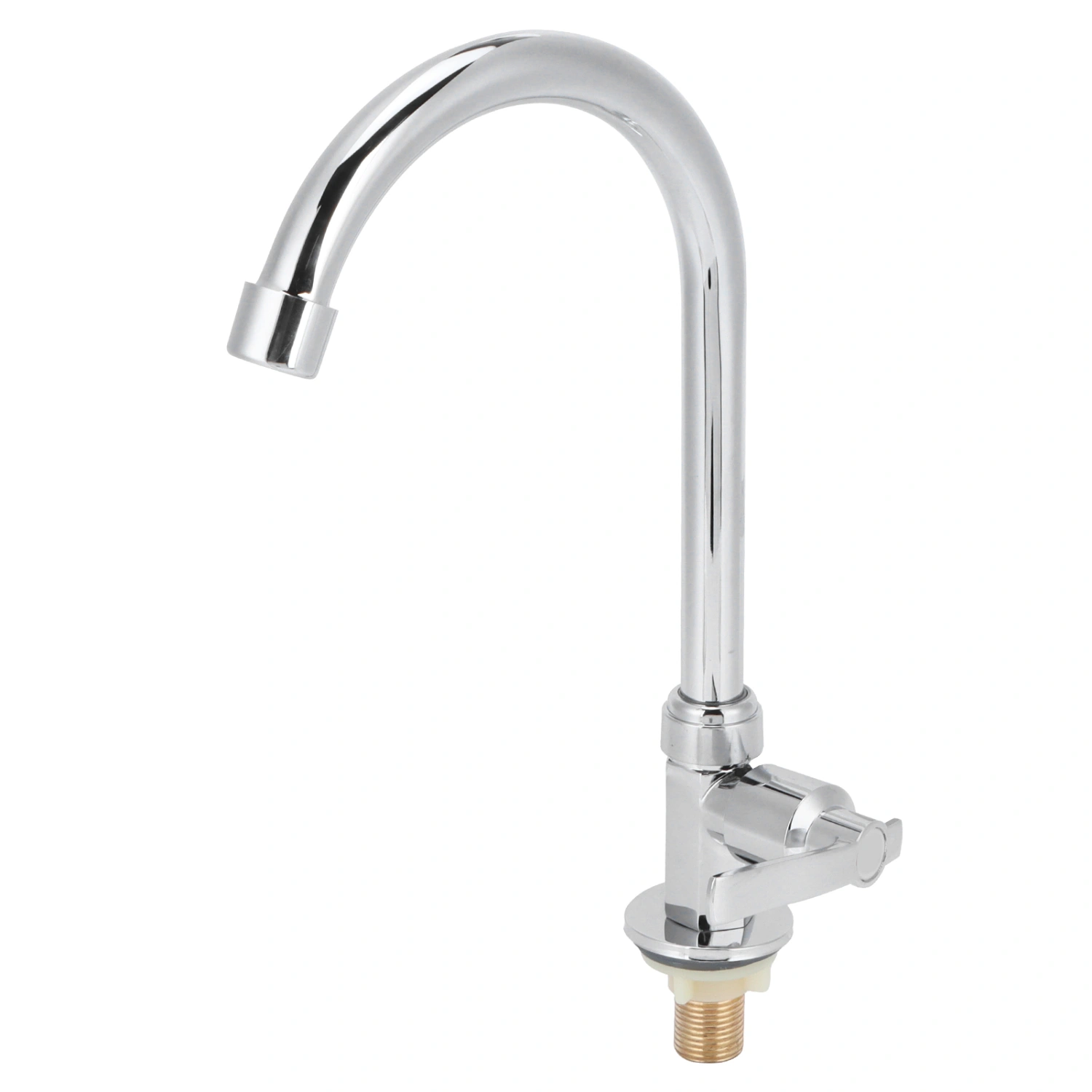 G1/2 Home Kitchen Single Cold Water Faucet Wash Basin Stainless Steel Rotatable Sink Faucet