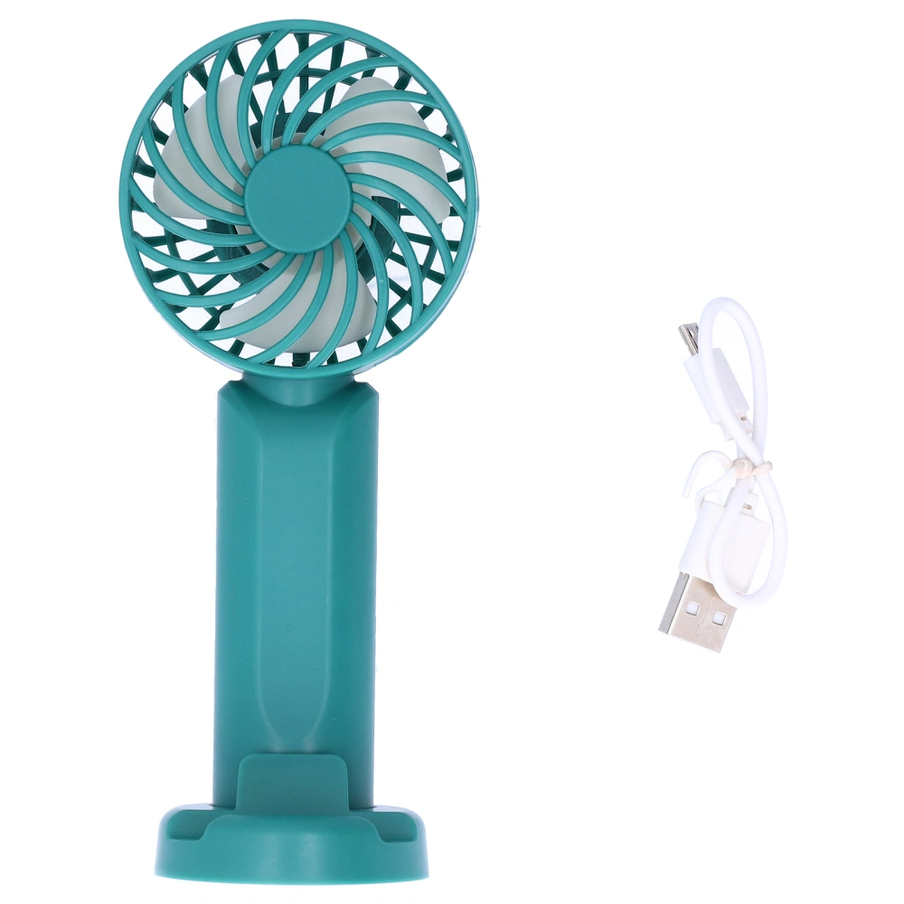 3‑Gear Adjustable Fan Portable Handheld Mobile Phone Holder Electric Fan for DormitoryGreen