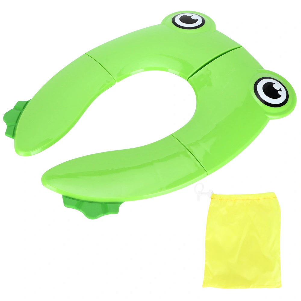 Folding Potty Seat Pad Portable Baby Toddler Toilet Training Seat Non Slip Pad for Travel(Green )